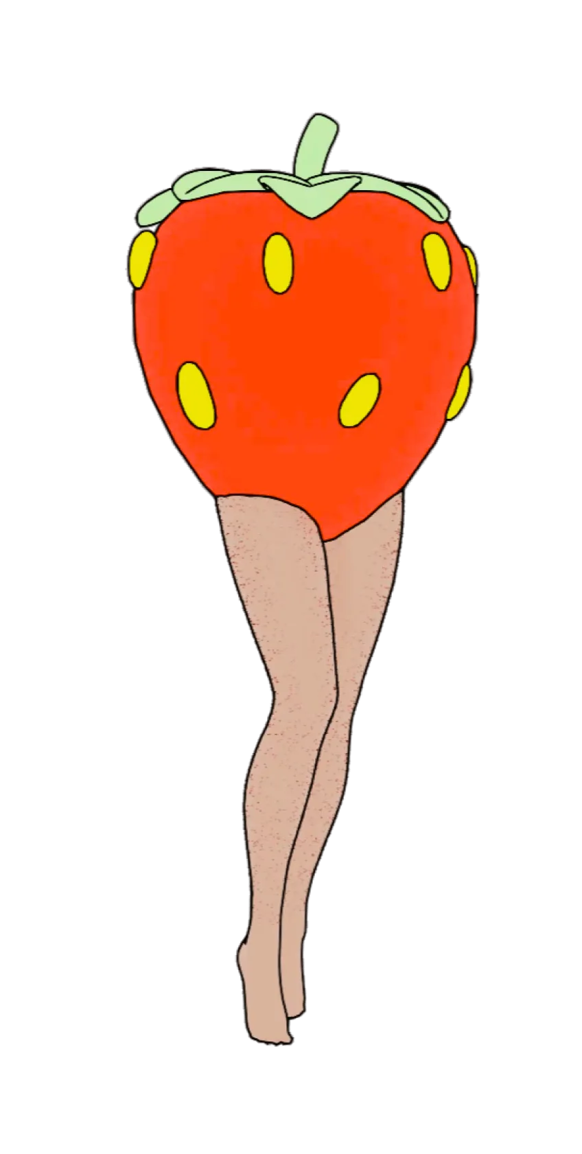 Strawberry legs illustration