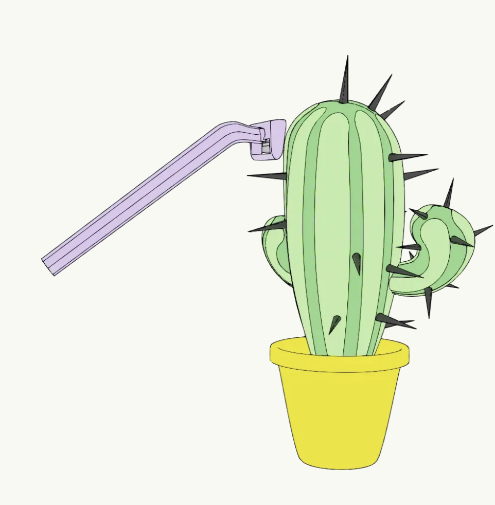 Cactus being shaved by a laser handpiece