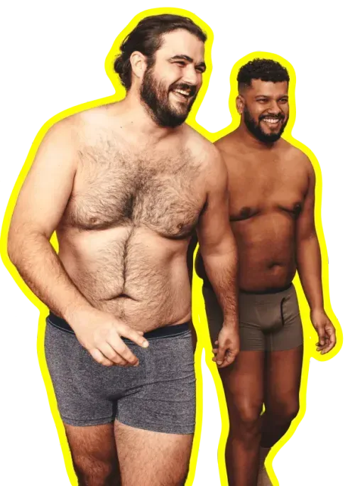 Two men smiling